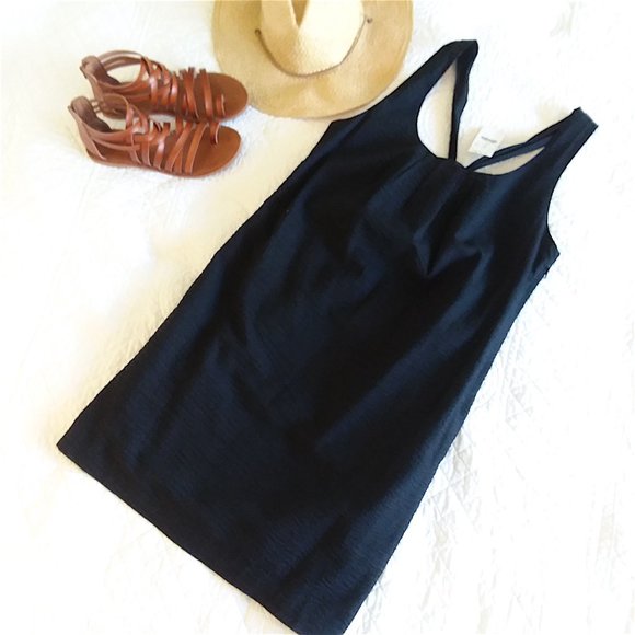 SOLD J.Crew Dress Embossed Playa Dress Black - Picture 2 of 6